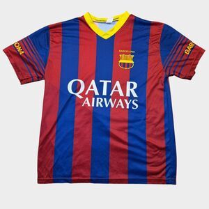 Messi Barcelona Jersey #10 Home Qatar Airways 2014-15 Style Men’s Medium